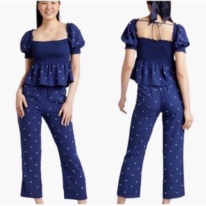Hill House Home Matching Set - Navy w/Embellishment size Small (set)